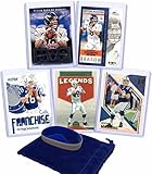 Peyton Manning (5) Assorted Football Cards Bundle - Denver Broncos, Indianapolis Colts Trading Cards