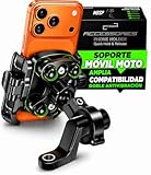 MOGGAM Soporte Movil Moto Antivibración de Aluminio CNC con Liberación Rápida y Rotación 360° para Manillar Espejo Retrovisor y Barras 12–14 mm Compatible con Scooter Bicicleta y Patinete Eléctrico