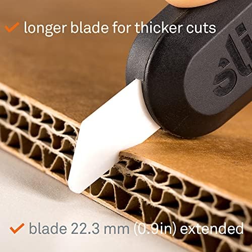 Slice 10550 Manual Utility Knife - Essential Home & Work Knife For Quick, Safe And Effective Cutting - Finger-Friendly Ceramic Safety Knife Blade