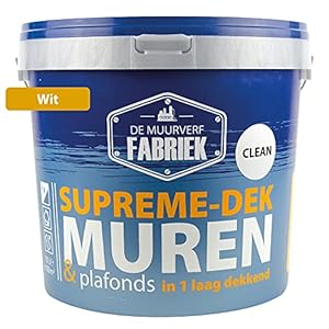 De Muurverffabriek | Muurverf Clean | Wit | Reinigbare muurverf | 10 liter