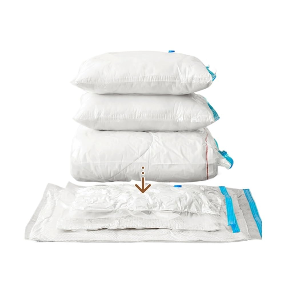 Sacchi Sottovuoto Sacchetto sigillante sottovuoto riutilizzabile salvaspazio pieghevole compresso organizer coperte vestiti cuscini stoccaggio(6pcs 70X100cm)