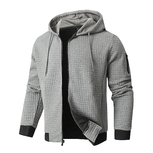 Mens Lightweight Hoodie Full Zip Sweatshirt Casual Jacket Coat