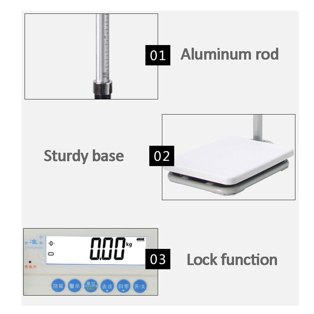 Digital Health Scale with Height Rod, Electronic Height and Weight Physician Scale Capacity,200kg Capacity image 4 of 7 B0DFGJQJS8