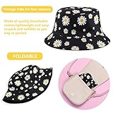 Sibba Summer Bucket Hat Packable Sailor Fisherman Caps for Fishing Golf Camping Travel Large Head Wide Brim Sun Protection Headwear Valentines Day for Men Women Teens Girls (Flower) Black - Image 6