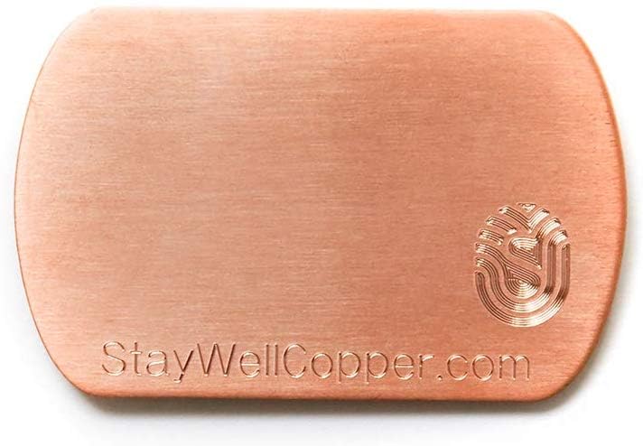 StayWell Pure Copper Plate Accessory Badge, Tablet or Cell Phone Health and Wellness Accessory (Two Sizes to Choose From)