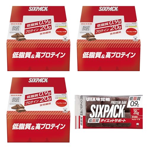 UHA味覚糖 SIXPACK プロテインバー 30本 (高たんぱく/低脂質) 筋トレ 間食 栄養補助 (バズーカ岡田 監修 / 40g × 30本) プロテイン お菓子 チョコ (チョコレート味/個包装) 箱買い まとめ買い シックスパック ユーハ味覚糖の商品画像（Amazon）