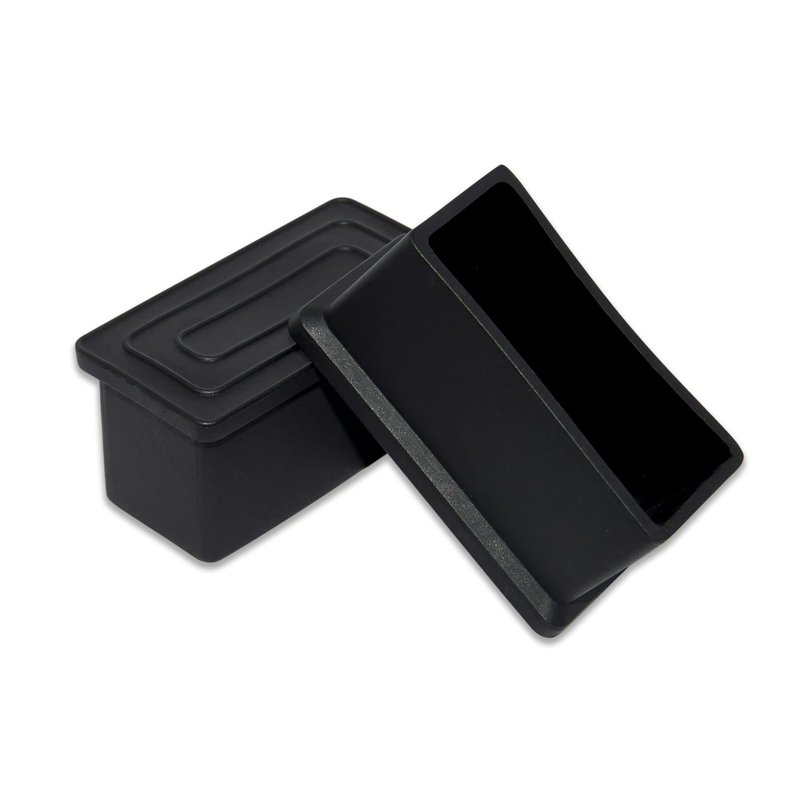 Flyshop 4PCS Flexible PVC Chair Leg Caps, Rectangle, Black, 20x50mm