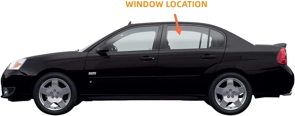 Driver/left Side Rear Door Window Glass Replacement For Chevrolet Malibu 2004-2007 / Malibu Classic 2008 4-Door Sedan