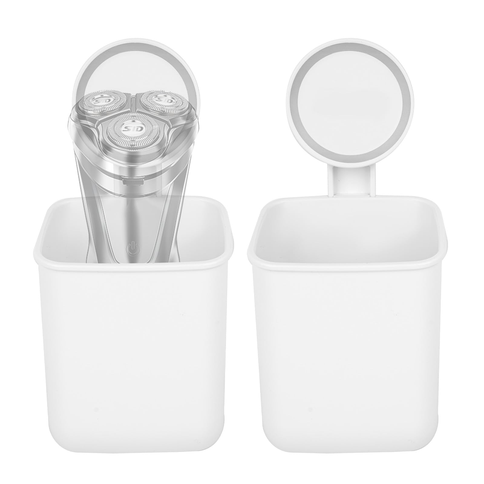 Linkidea 2 Pack Wall Mounted Electric Shaver Holder, with Drain Hole,Electric Shaving Storage Stand Compatible with Philips Norcole Shaver 2400, 3600 (White)