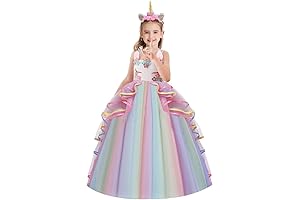 Girls Unicorn Princess Costume for Birthdays and Holidays