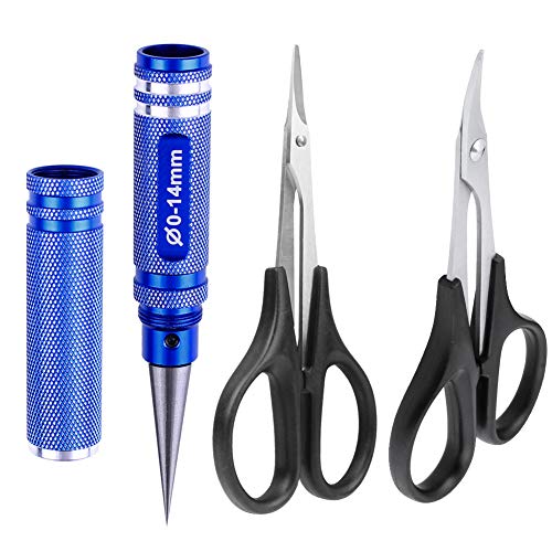 3-Pack HobbyPark RC Body Reamer Hole Puncher and Curved Scissors & Straight Scissors Trimming Tools...