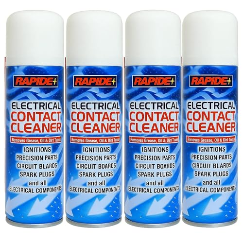 Pack of 4 (200ml) Electrical Contact Cleaner Aerosol Spray – Fast-Drying Switch, Connector & Circuit Cleaner for Removing Dirt, Grease & Dust (Pack of 4)