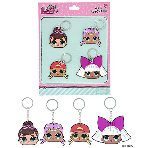 L.O.L SURPRISE 4 Bendable Rubber Keychains, Pink