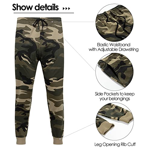 Aotorr Mens Sweatsuits 2 Piece Casual Tracksuits Camo Hoodie Jogging Sweatpants Suit Khaki M #TOP2