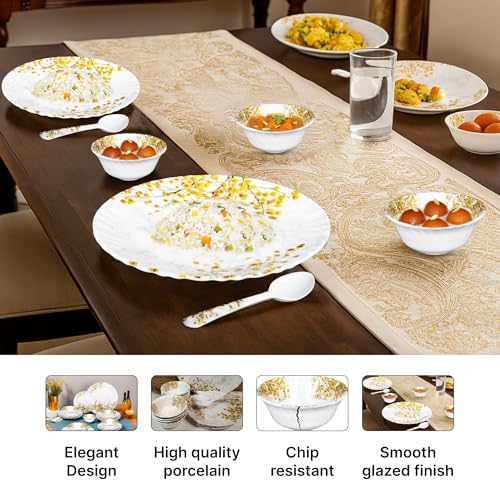 Image of Thermador Pack of 12 Melamin Dinner Set | Durable Dinner Plates | Versatile Use for Gatherings and Gifts | Ideal for Families and Entertainers | Includes 12 Plates | Orange and White | 12 Pack