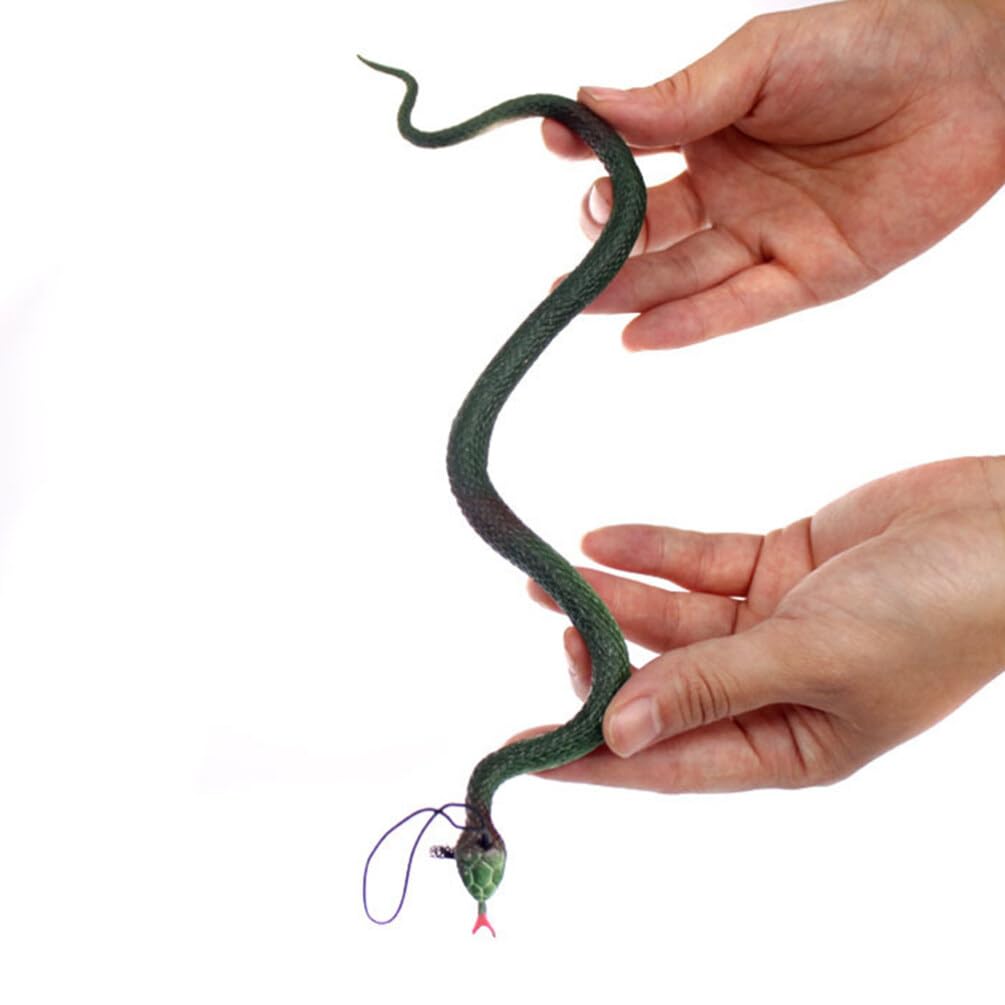 SEWACC Realistic Fake Snake 12pcs Realistic Plastic Snakes Fake Snakes Snake Model Garden Props Joke Prank Simulated Animal Snake Decoration (Random Color) Halloween Realistic Snake - Image 2