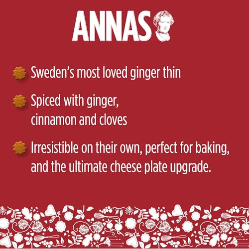 Annas Thins - Ginger Pepparkakor - 5.25 Ounce (Pack of 12) non GMO + Vegan