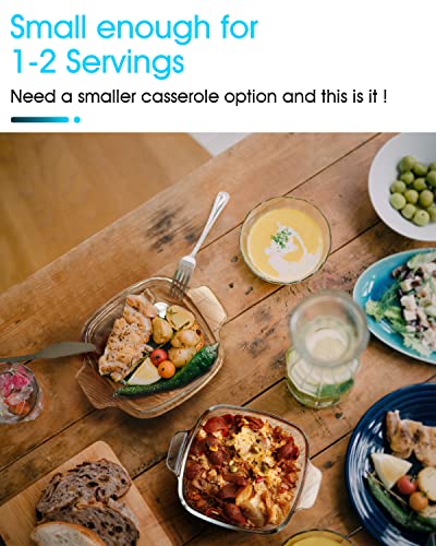 Nutriups 1L Glass Casserole Dish For Oven With Lid Square Casserole Dish With Lid, Mini Glass Casserole Cookware Small Casserole Dish #TOP4