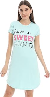 قميص نوم مطبوع نصف كم للنساء من اندورا