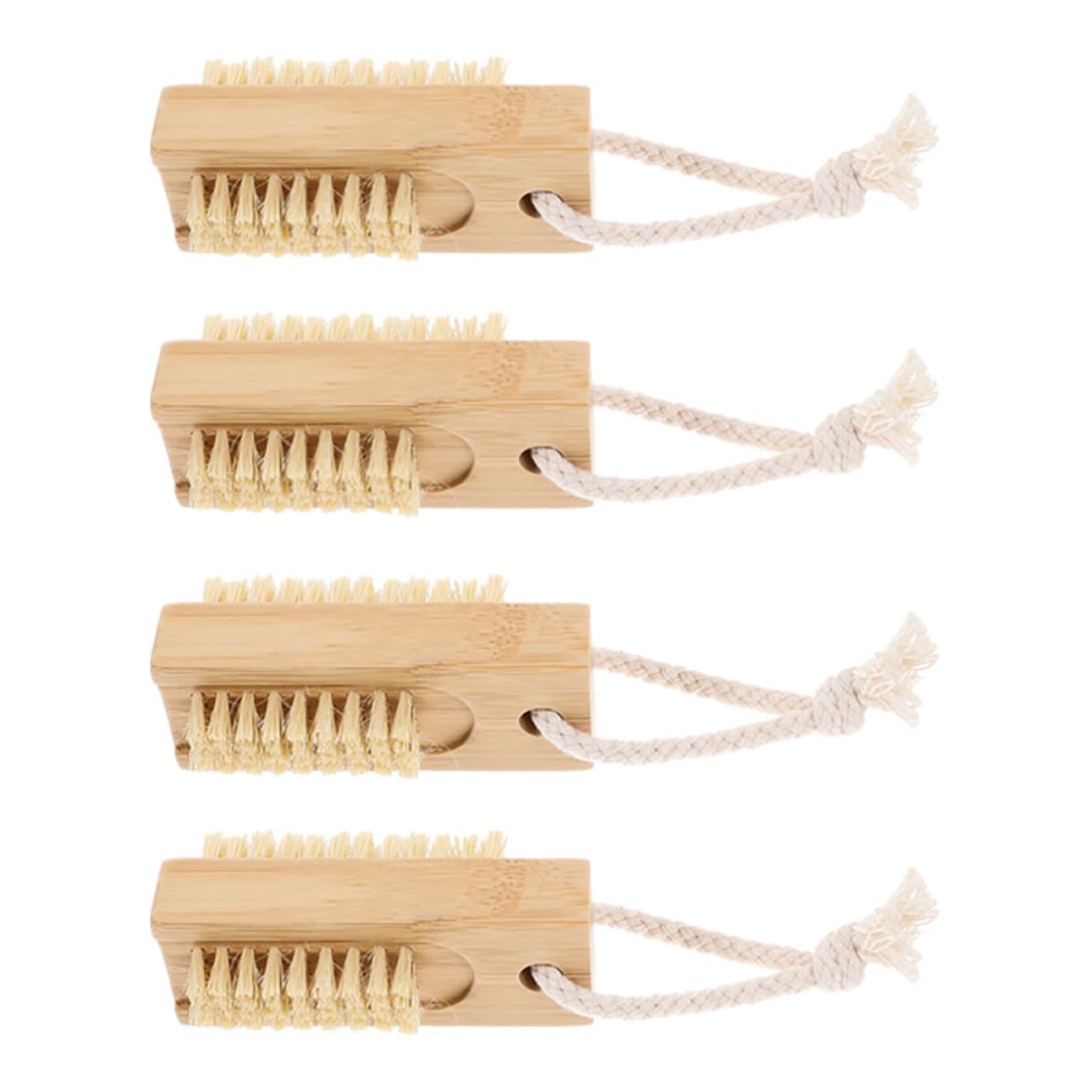 Didiseaon 4 Pcs and Sisal Hemp Nail Brush Set for Fingernails and Toenails with Comfortable Grip and Exfoliated Skin Removal for Home and Nail Salon Use