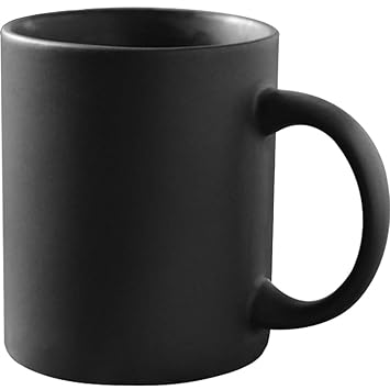 12 oz Matte Black Porcelain Coffee Mugs, Smilatte M010 Classic Ceramic Cup with Hanlde for Latte Cappuccino Tea
