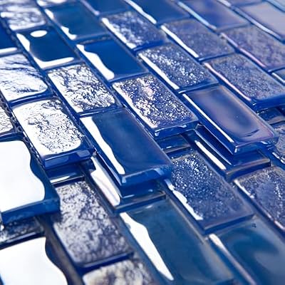 Pool Tile Glass Mosaic Backsplash Blue 12 Inch 5 sq.ft.