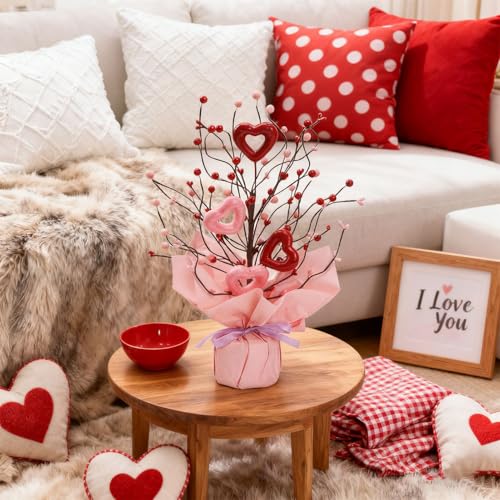 Ramo artificial de bayas de corazón ideal como regalo del Día de la Madre 4