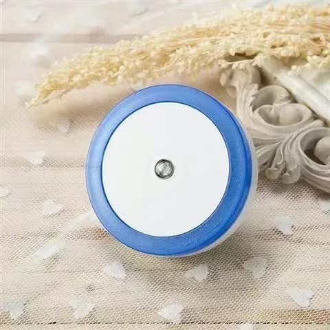 DRAMIQ® Auto Sensor Led Night Lamp 0.5W Fully Automatic Smart Sensor Led Plug Night light For Bedroom Gift Office Living Room kitchen (1, ROUND-BLUE)