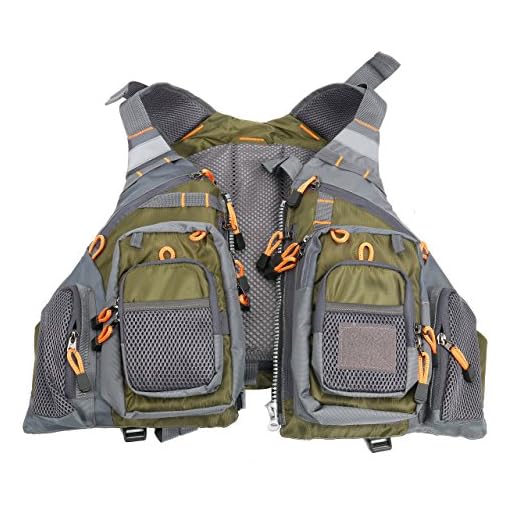 Amarine Made Fly Fishing Vest Pack (Fishing Vest/Fishing Sling Pack/Fishing Backpack) (Green)