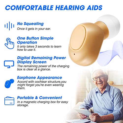 Hearing Aids,Digital Hearing Aid For Seniors With Noise Cancelling,Rechargeable Hearing Amplifiers For Adults Into Ear No Squealing Hearing Assist Device With Led Power Display #TOP4