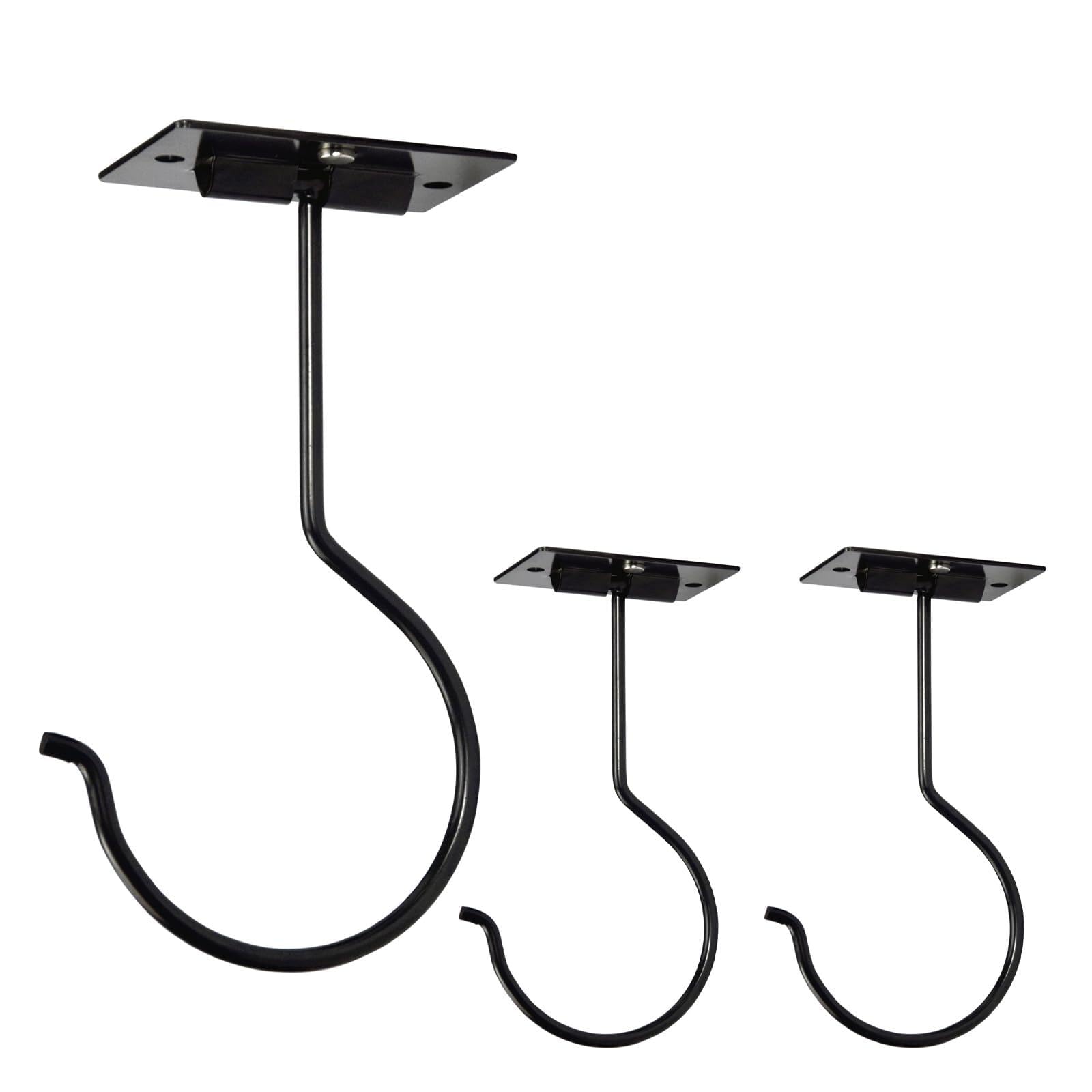 Woiekil Under Cabinet Banana Hook,Foldable Metal Banana Hanger(Black, 3Pcs)