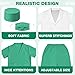 Udekit Doctor Costume with Medicine Box and Medical Kits, Kids Scrubs with Lab Coat for Kids 9 to 12 Green