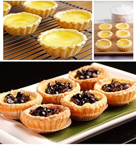 100Pcs Egg Tart Molds Stainless Steel Cupcake Mold Thickened Reusable Cake Cookie Mold Tin Baking Tool Baking Cups