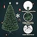 Goplus 7ft Fiber Optic Artificial Christmas Tree, Pre-Lit Xmas Tree with Colorful LED Lights, 8 Lighting Modes, 280 Branch Tips, Foldable Metal Base, for Home Office Party Holiday Decor