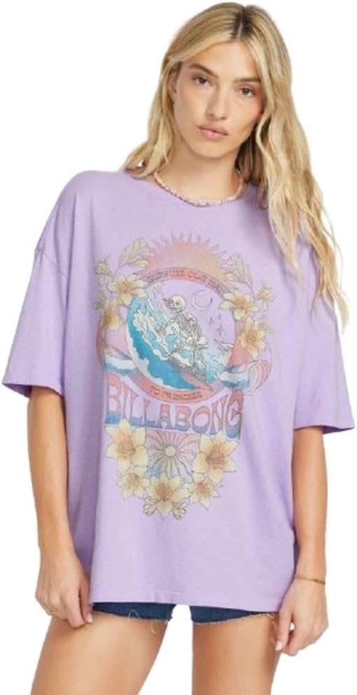 Billabong Womens Logo Oversized Fit Short Sleeve Tee