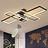 ★? Luz de techo empotrada LED moderna, tamaño: (90 * 60 * 9cm), (120 * 80 * 9cm) voltaje: 110V-240V, potencia: 64W, 85W. Color de la lámpara: luz ajustable (3000K-6500K), brillo: ajustable (5% -100%)