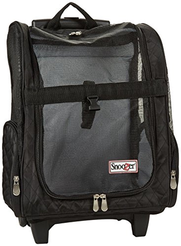 Snoozer Roll Around Travel Dog Carrier Backpack 4-in-1- Rolling Backpack Pet Carrier with Wheels for Cats & Dogs, Pet Stroller, Travel Bag for Pets Up to 15 Lbs - Black, Medium