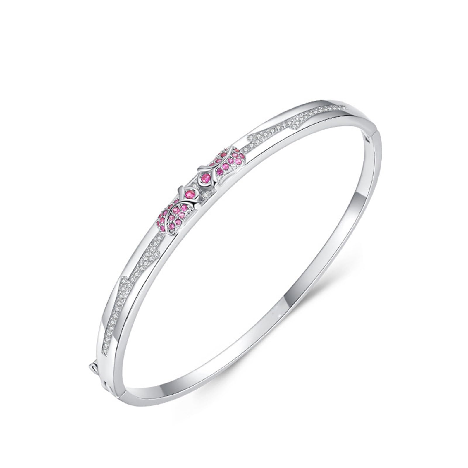 Pulsera de rosas para mujer, pulsera de rubí creado para mujer,