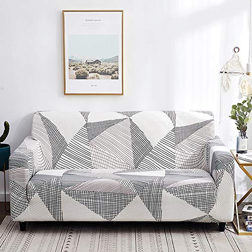 Housse de canapé extensible 3 places flower12 couvre canapé L - 2