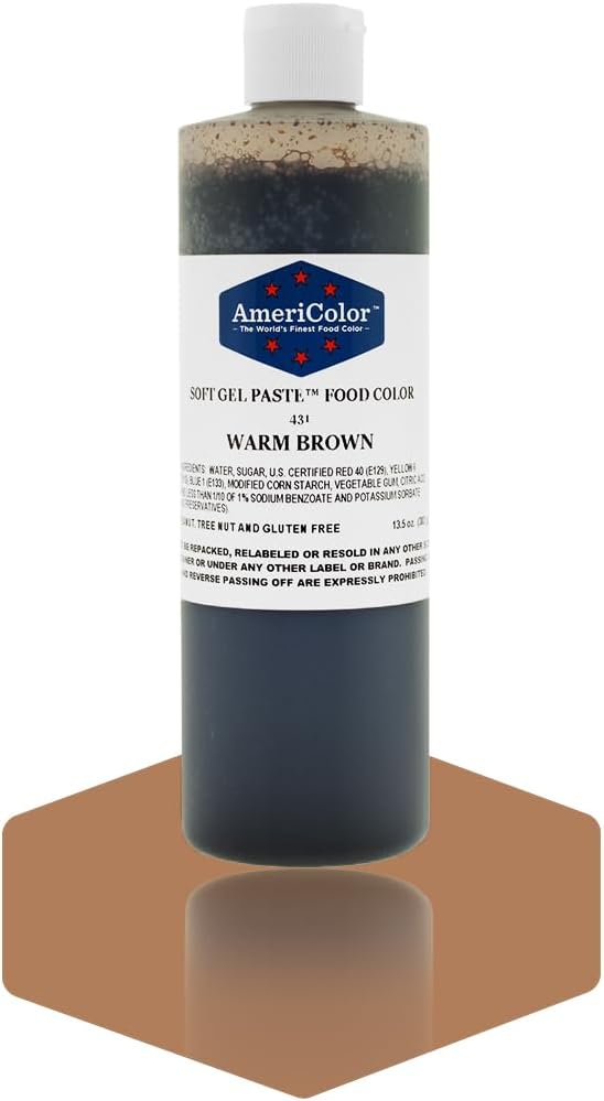 WARM BROWN 13.5 Ounce Soft Gel Paste Food Color