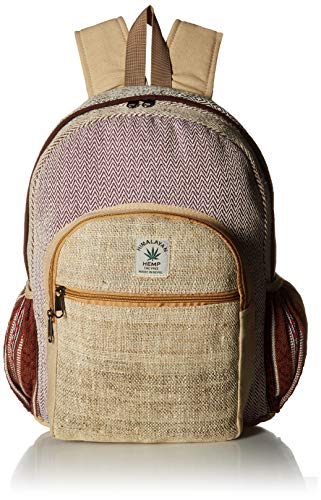 Himalayan Pure Hemp: Mochila de varios bolsillos con funda para portátil
