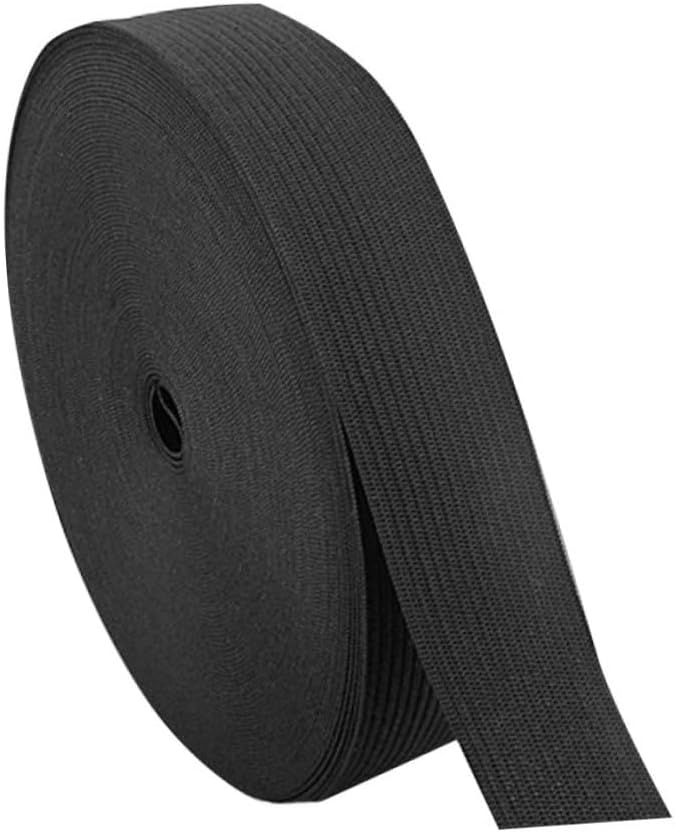 TEHAUX 1 Roll 30 Meters Stretchy Knitting Elastic Bands DIY Clothing Elastic Flat Elastic Band for Sewing 1mm Thick Black