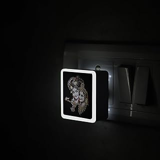 Lexton Radha Krishna Fancy LED Night Lamp Light with 2 Pin Socket for Spiritual Ambiance, 0.5 Watt, 230v (Warm White, Pack Price In India