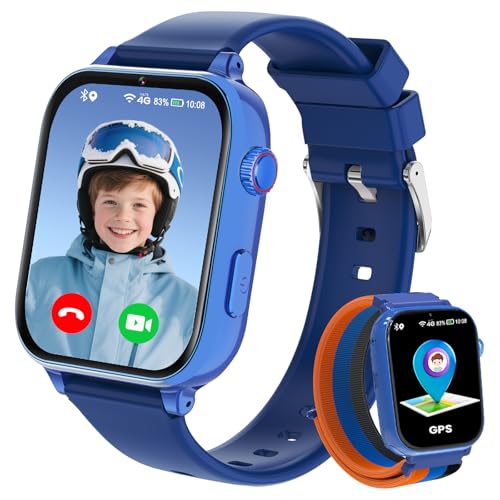 Reloj Inteligente Niño GPS y Llamadas, 4G Smartwatch Niños Niñas con Telefono,...