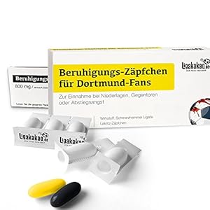 Beruhigungs-Zäpfchen® für DORTMUND-Fans | Lakritz-Zäpfchen für DORTMUND-Fans zur Einnahme bei Niederlagen, Gegentoren…