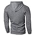 Burband Mens Fashion Hoodies Muscle Gym Raglan Long Sleeves Drawstring Pleated Plaid Jacquard Pullover Hooded Sweatshirts Dark Gray