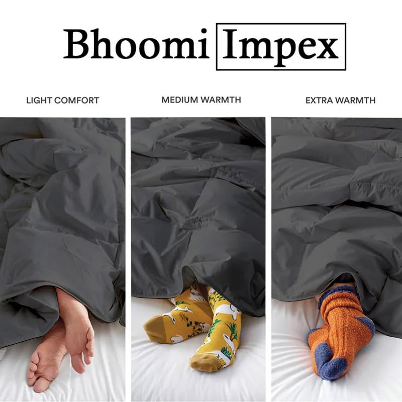 Image of Comforter for Single Bed - Soft and Warm Winter Comforter Single Bed Comforter Blanket | Ultra Soft & Light Weight - (300 GSM, Dark Grey)