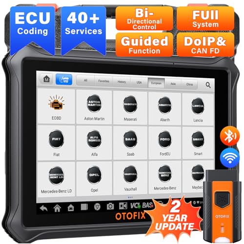 OTOFIX D1 Escáner de Diagnóstico de Automóvil, Herramienta de Escaneo Bidireccional 2025, Diagnóstico de Sistema Completo OE, Codificación ECU, Más de 40 Servicios, CANFD/DoIP, Actualización de 2 AÑOS