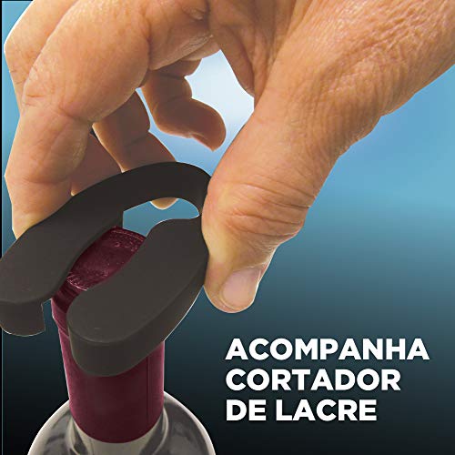 Black Decker Abridor de Vinho Wine Inox, Leve e Portátil, Ideal para Abertura de Embalagens e Garraf