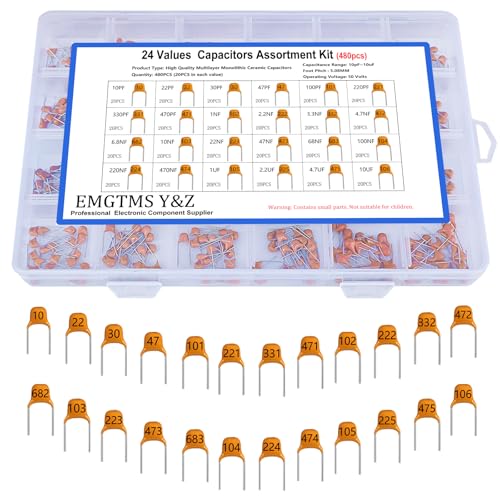Assortiment de condensateurs céramiques multicouches 24 valeurs pour réparations DIY